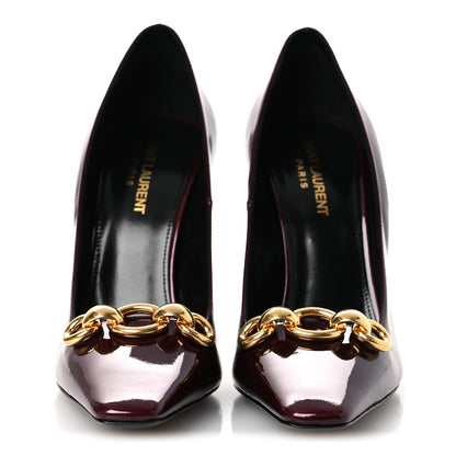 Saint Laurent Patent Silvana 110mm Pumps 38.5 Deep Bordeaux 3 of 11