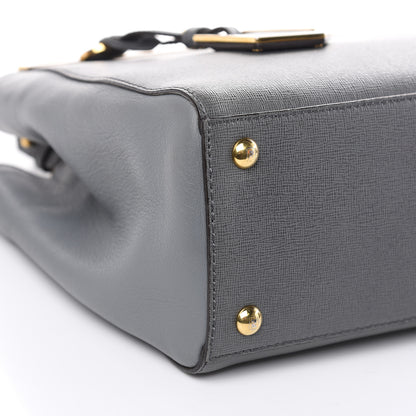Fendi Vitello Elite Petite 2Jours Tote Grigio Grigio Chiaro 8 of 16