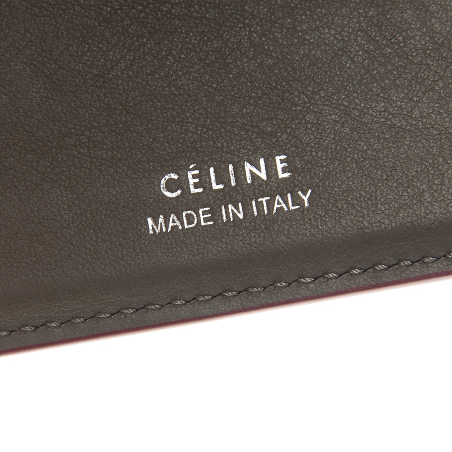 Drummed Calfskin Small Multifunction Folded Wallet Dark Pink