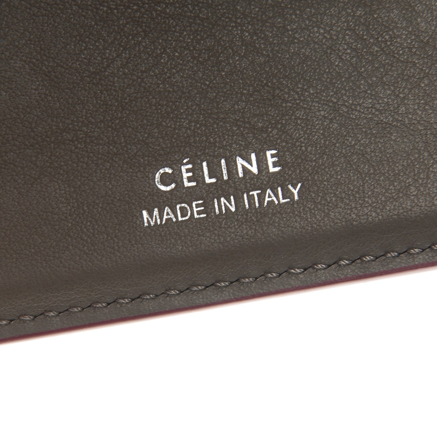 Celine Drummed Calfskin Small Multifunction Folded Wallet Dark Pink 6 of 7