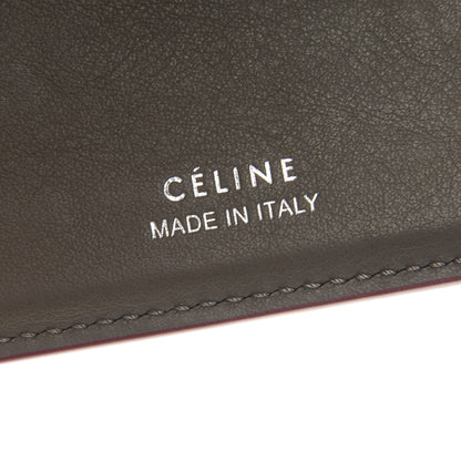 Celine Drummed Calfskin Small Multifunction Folded Wallet Dark Pink 6 of 7