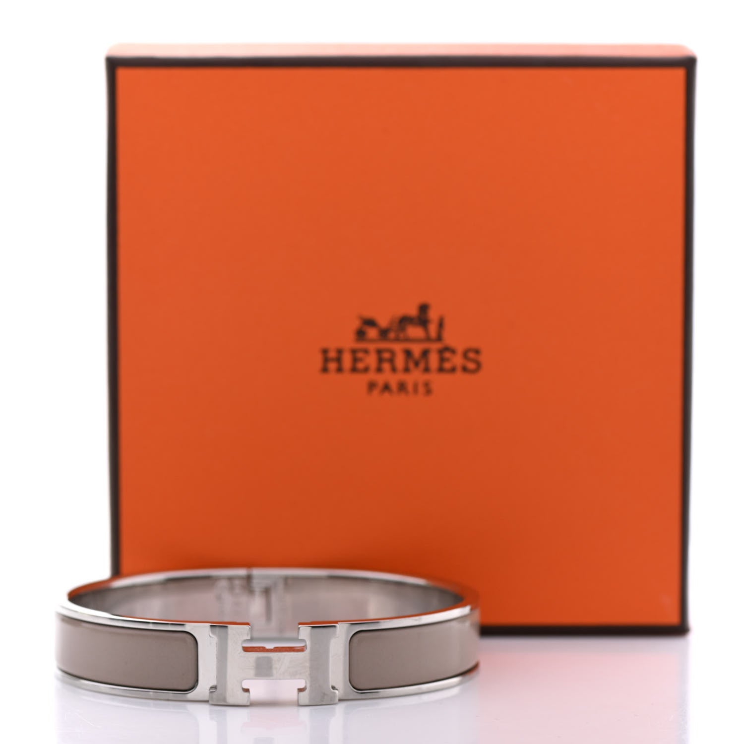 Hermes Enamel Narrow Clic Clac H Bracelet GM Marron Glace 5 of 5