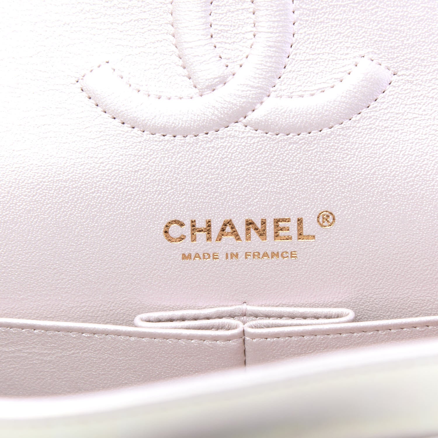 Chanel Iridescent Lambskin Quilted Medium Double Flap Ivory 7 of 11