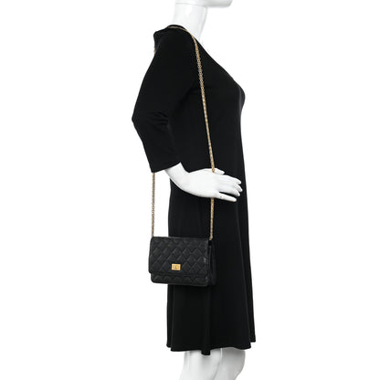 Chanel Aged Calfskin Quilted Reissue Wallet On Chain WOC Black 2 of 15