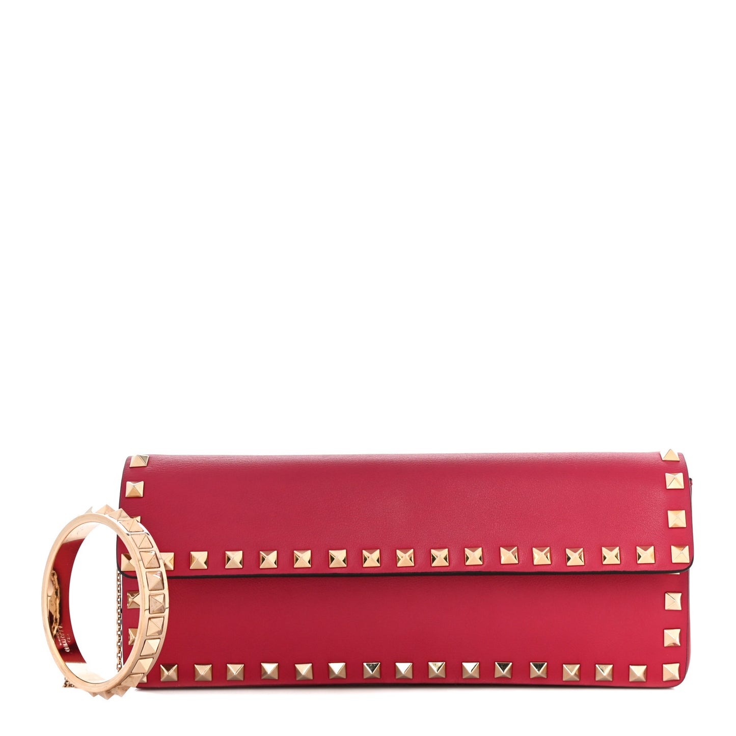 Nappa Rockstud Bangle Clutch Cyclamin