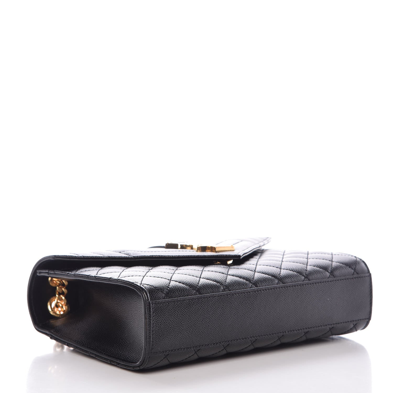 Saint Laurent Grain De Poudre Textured Mixed Matelasse Triquilt Medium Monogram Satchel Black 4 of 8