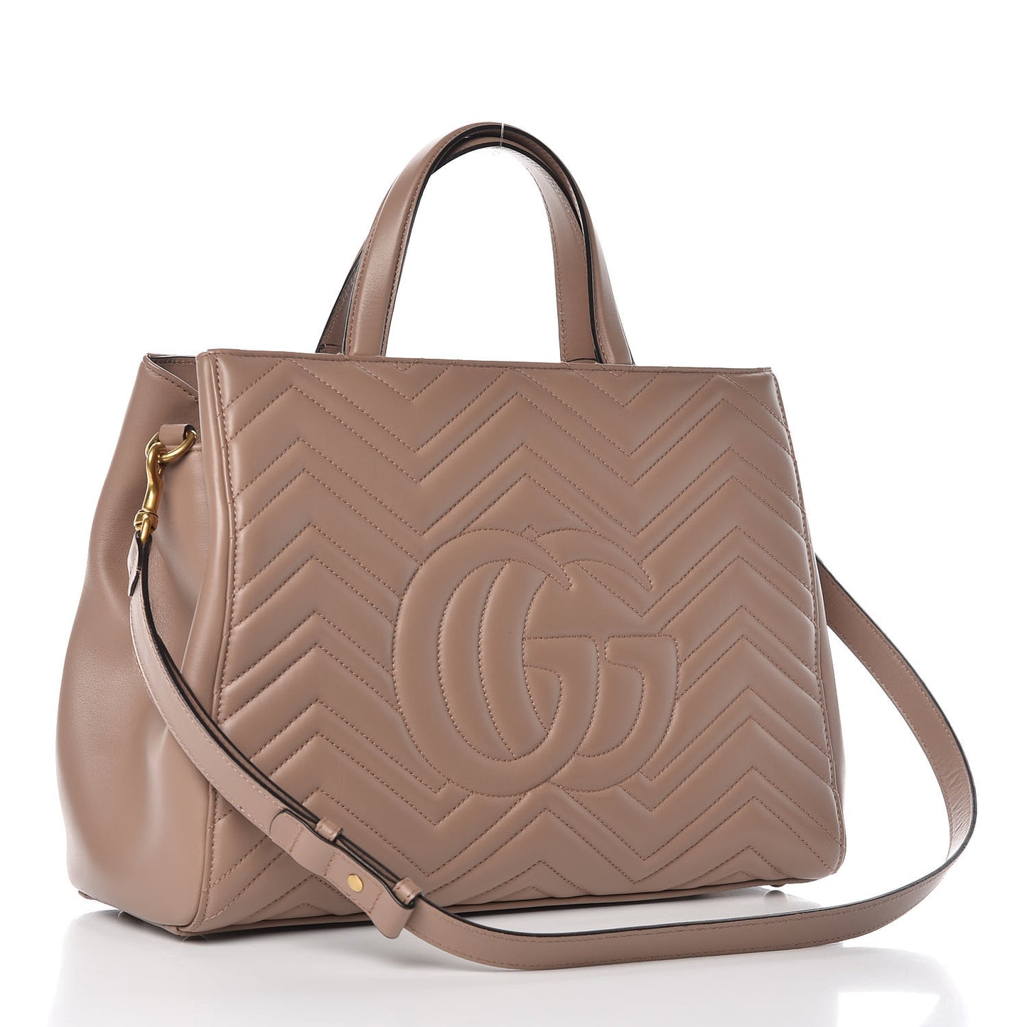 Calfskin Matelasse Medium GG Marmont Tote Porcelain Rose