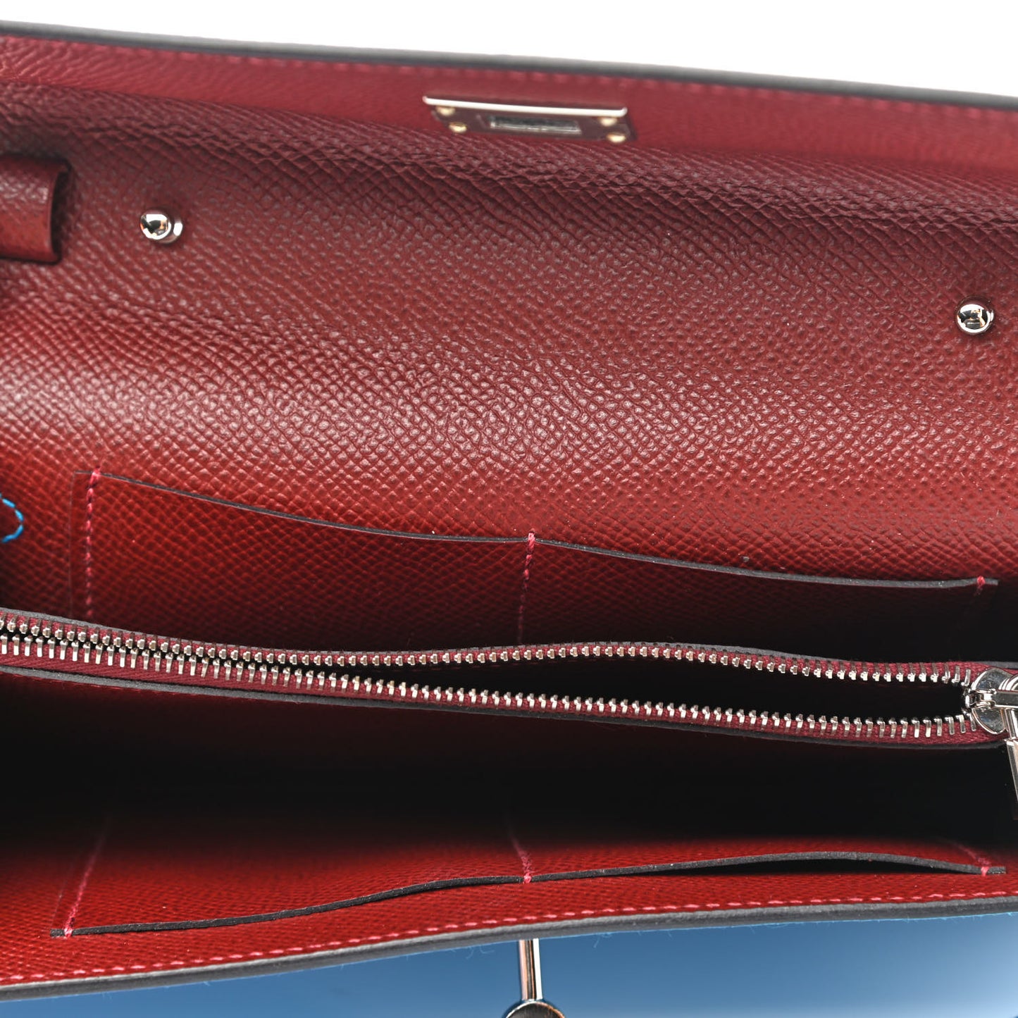 Epsom Verso Kelly Wallet To Go Bleu Frida Rouge H