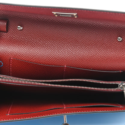 Hermes Epsom Verso Kelly Wallet To Go Bleu Frida Rouge H 5 of 6