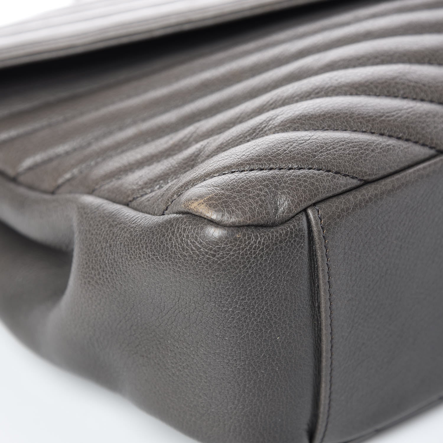 Saint Laurent Sheepskin Matelasse Chevron Monogram Large College Satchel Dark Anthracite 13 of 16