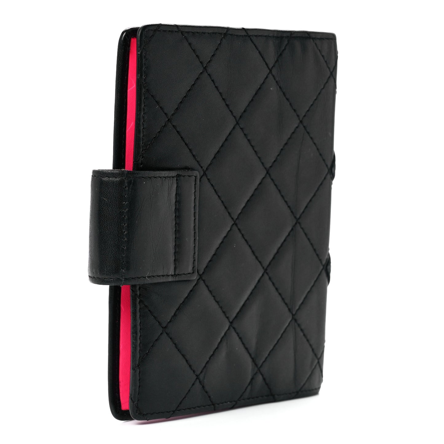 Calfskin Quilted Small Cambon Agenda Planner Black