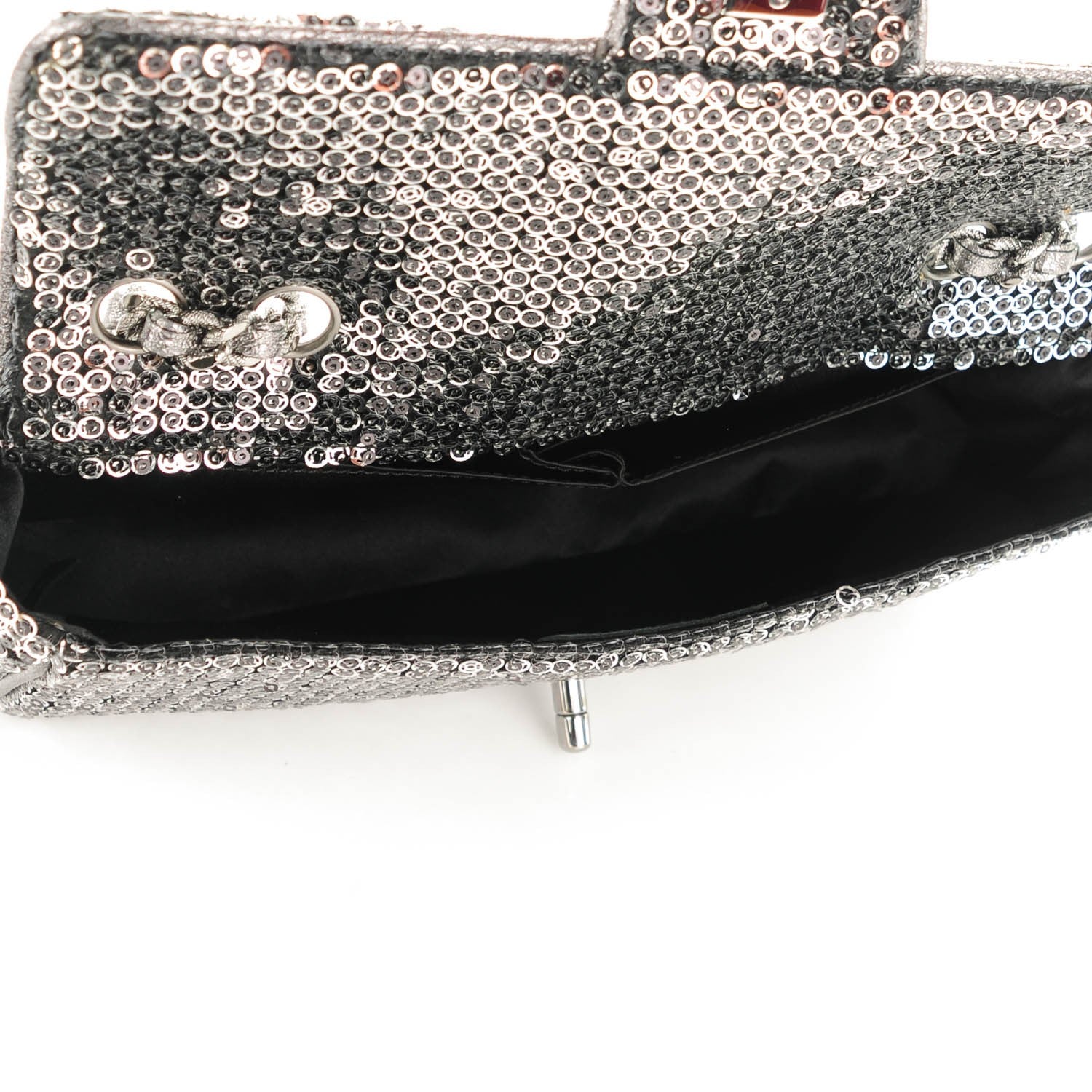 Chanel Sequin East West Flap Dark Silver 5 of 7