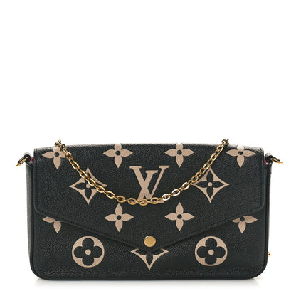Louis Vuitton Empreinte Monogram Giant Felicie Pochette Black Beige 1 of 9