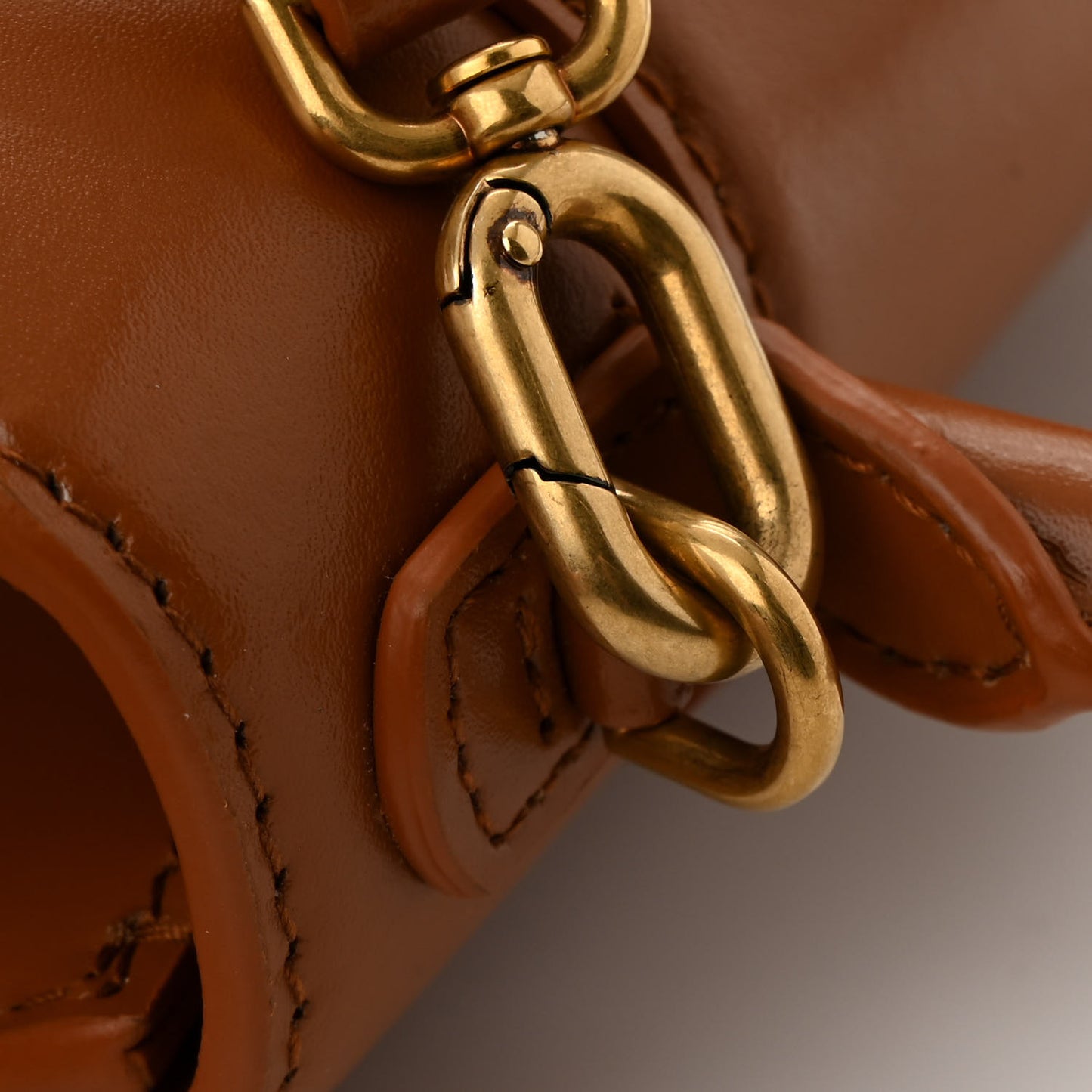 Shiny Box Calfskin Small Hourglass Top Handle Bag Camel