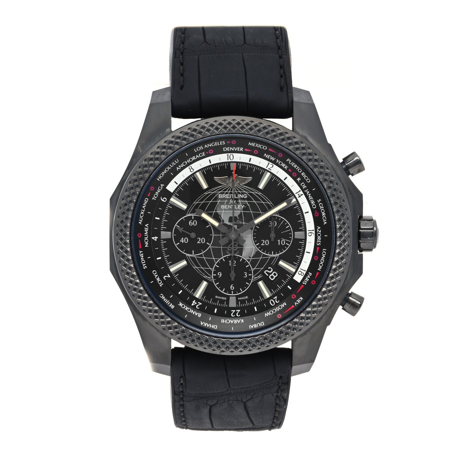 Breitling Stainless Steel Rubber 49mm Bentley B05 Unitime Chronograph Automatic Watch Black MB0521 1 of 5
