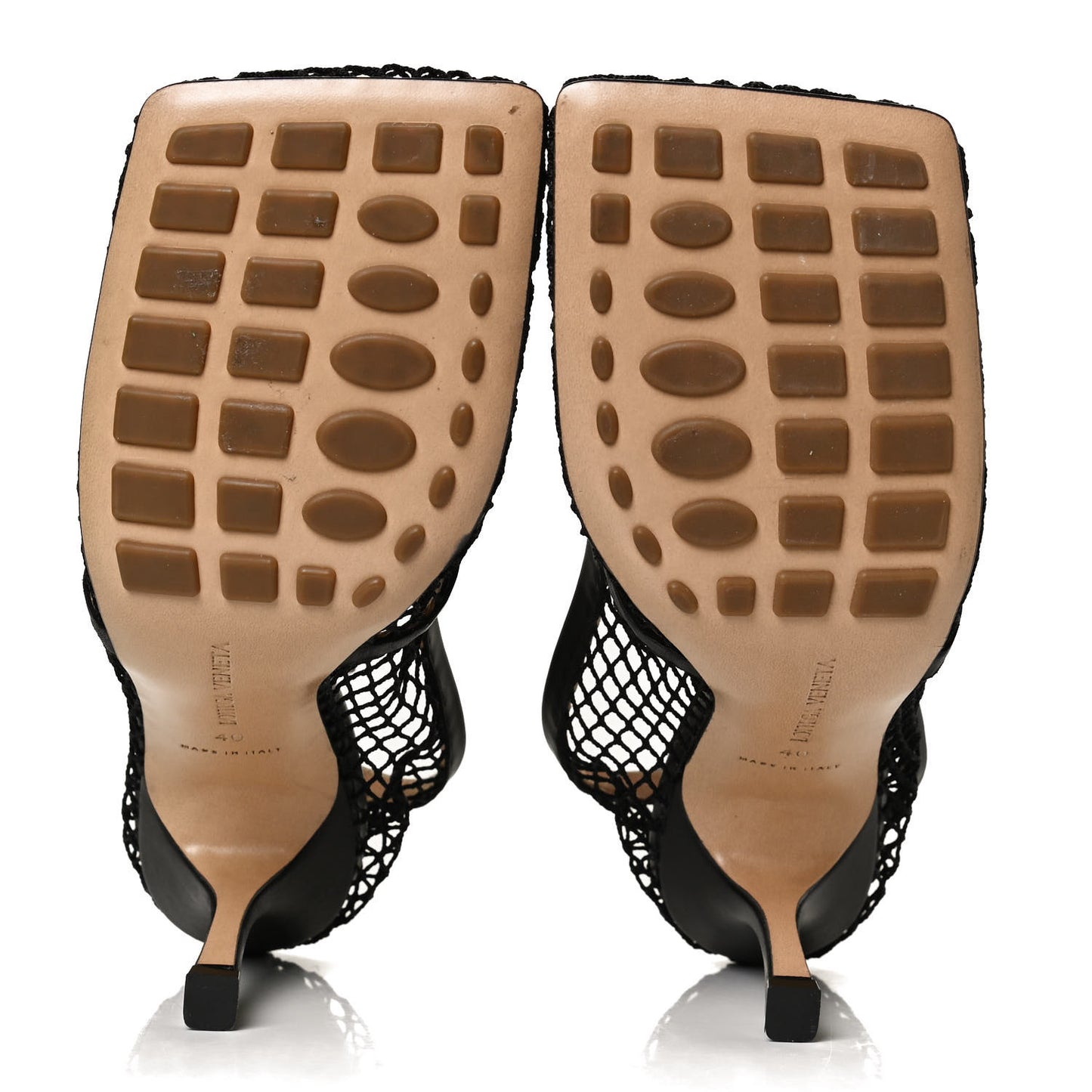 Mesh Nappa Chunky Chain Sandals 40 Black