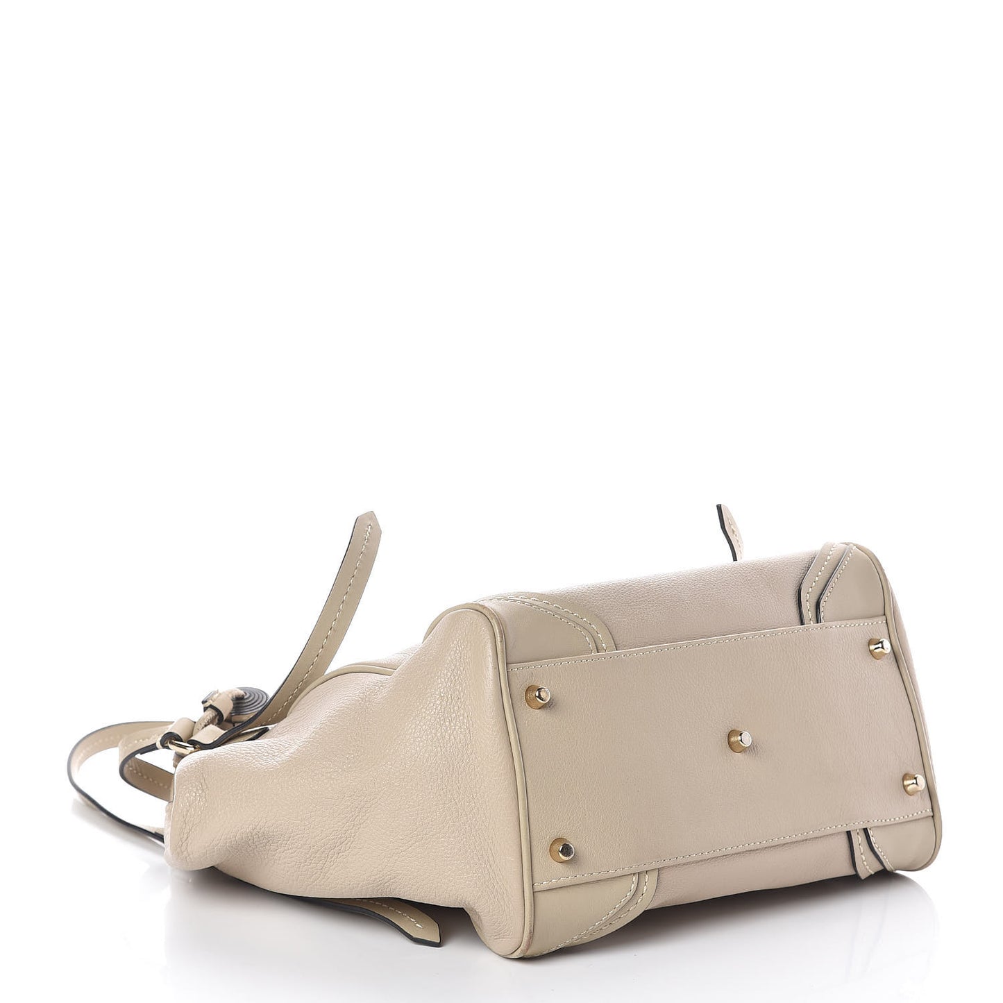 Grainy Calfskin Small Canterbury Tote Beige