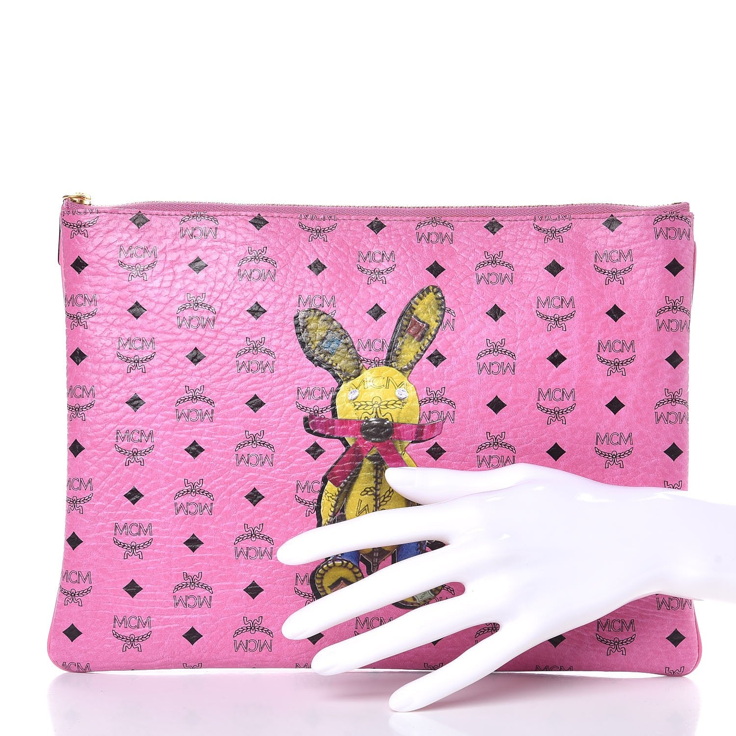 MCM Visetos Rabbit Pouch Pink 2 of 11