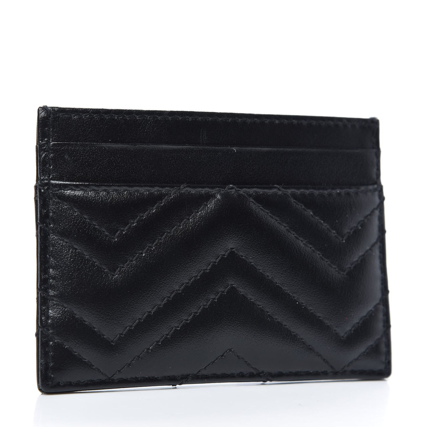 Calfskin Matelasse GG Marmont Card Holder Black