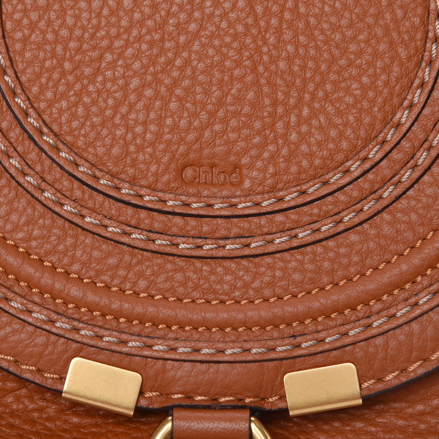 Chloe Calfskin Mini Marcie Round Crossbody Bag Tan 8 of 10