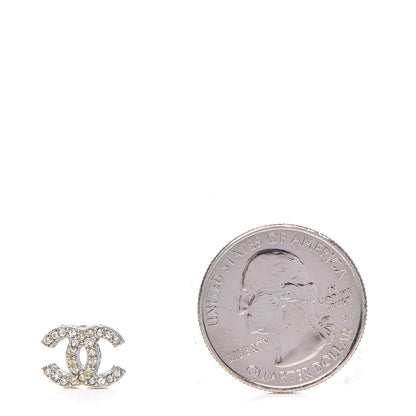 Chanel Crystal Timeless CC Earrings Silver 2 of 7