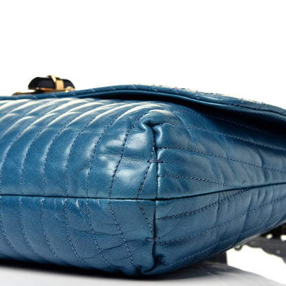 Lanvin Calfskin Quilted Medium Happy Shoulder Bag Blue 8 of 8