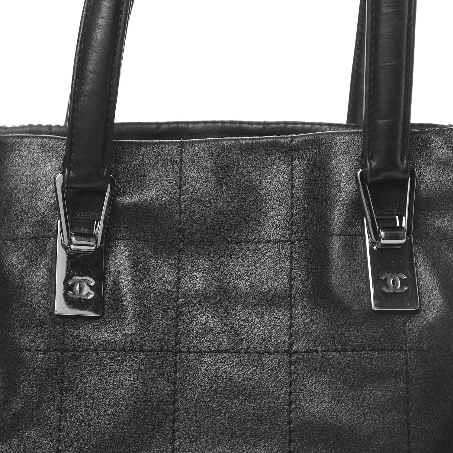 Chanel Lambskin Square Stitched Tote Black 8 of 10