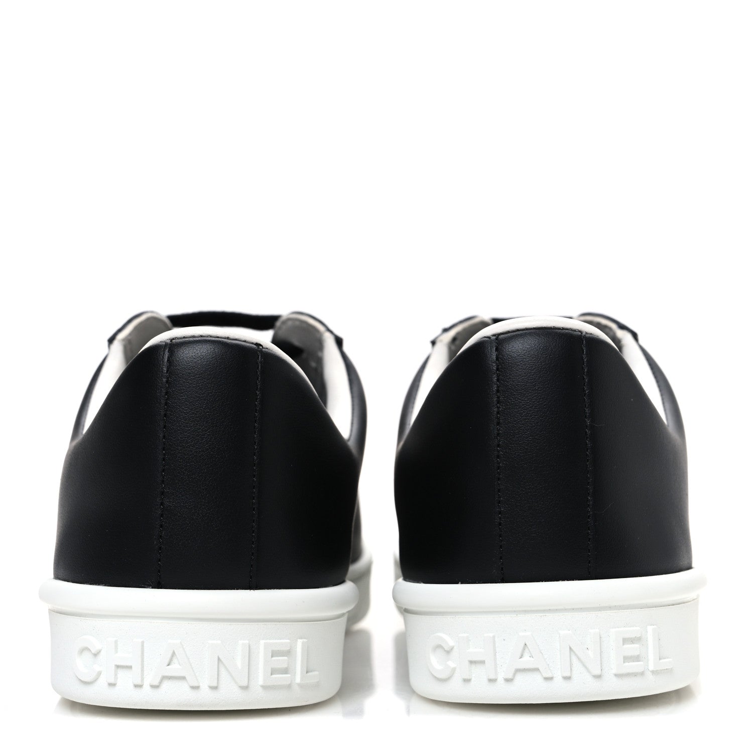 Chanel Calfskin CC Womens Sneakers 38 Black 6 of 10