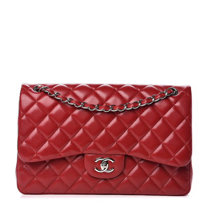 Chanel Caviar Quilted Jumbo Double Flap Red 1 of 12