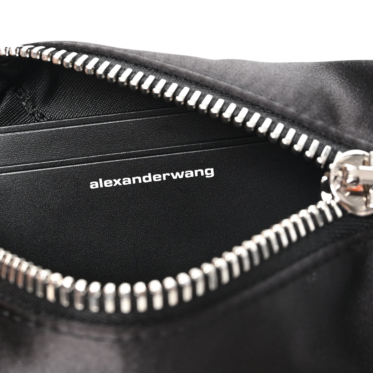 Satin Crystal Heiress Pouch Black