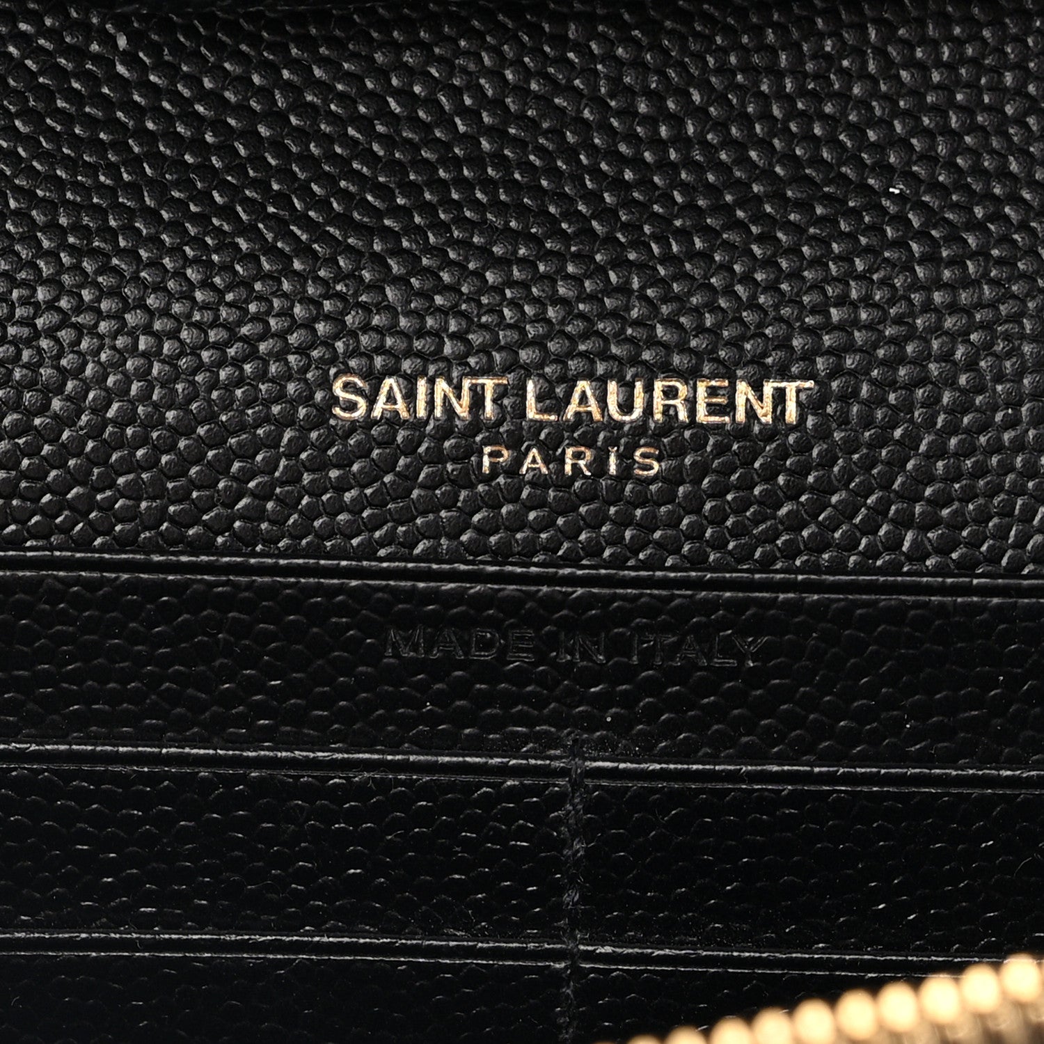 Saint Laurent Grain De Poudre Mixed Matelasse Triquilt Monogram Chain Wallet Black 6 of 11
