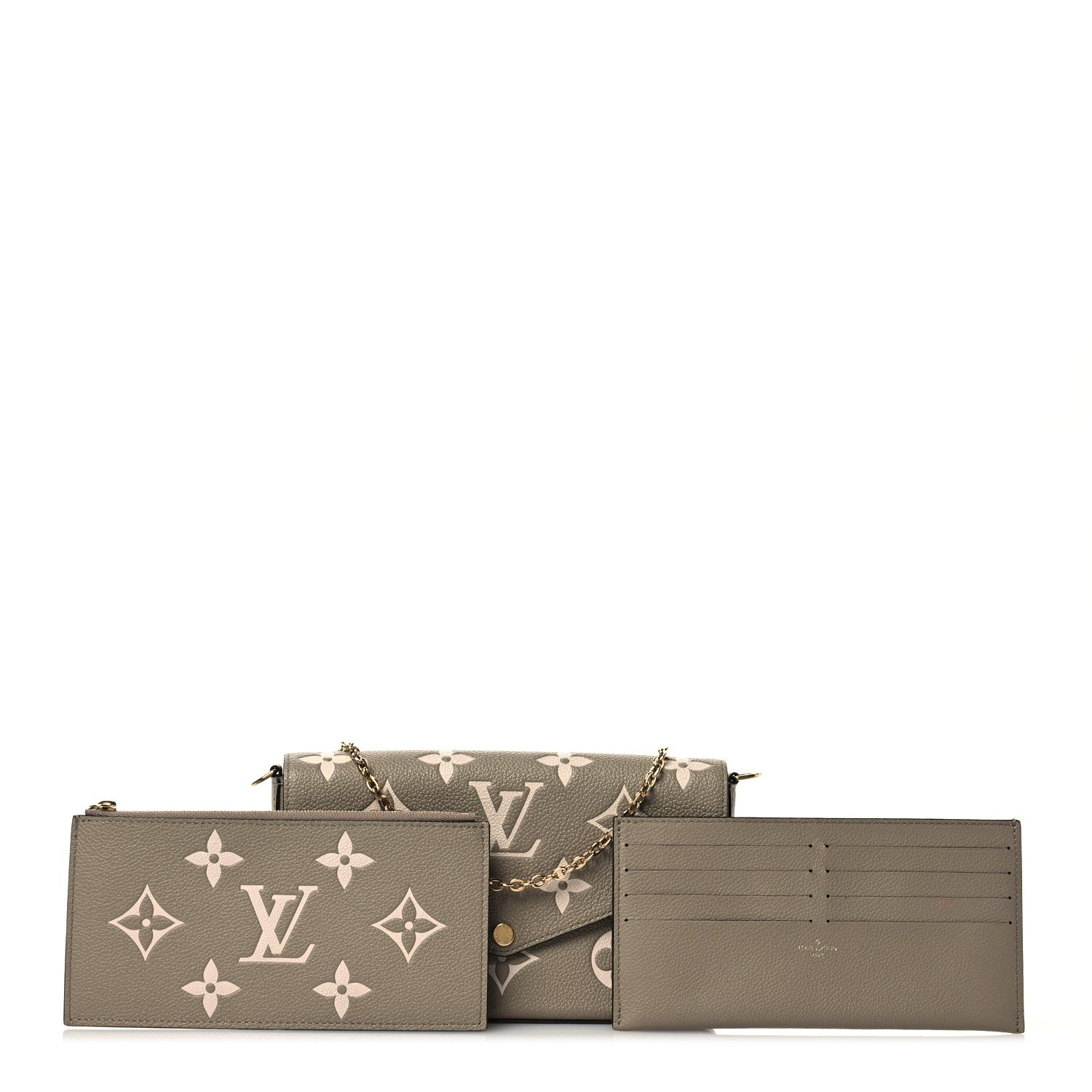 Louis Vuitton Empreinte Monogram Giant Felicie Pochette Tourterelle Creme 4 of 14