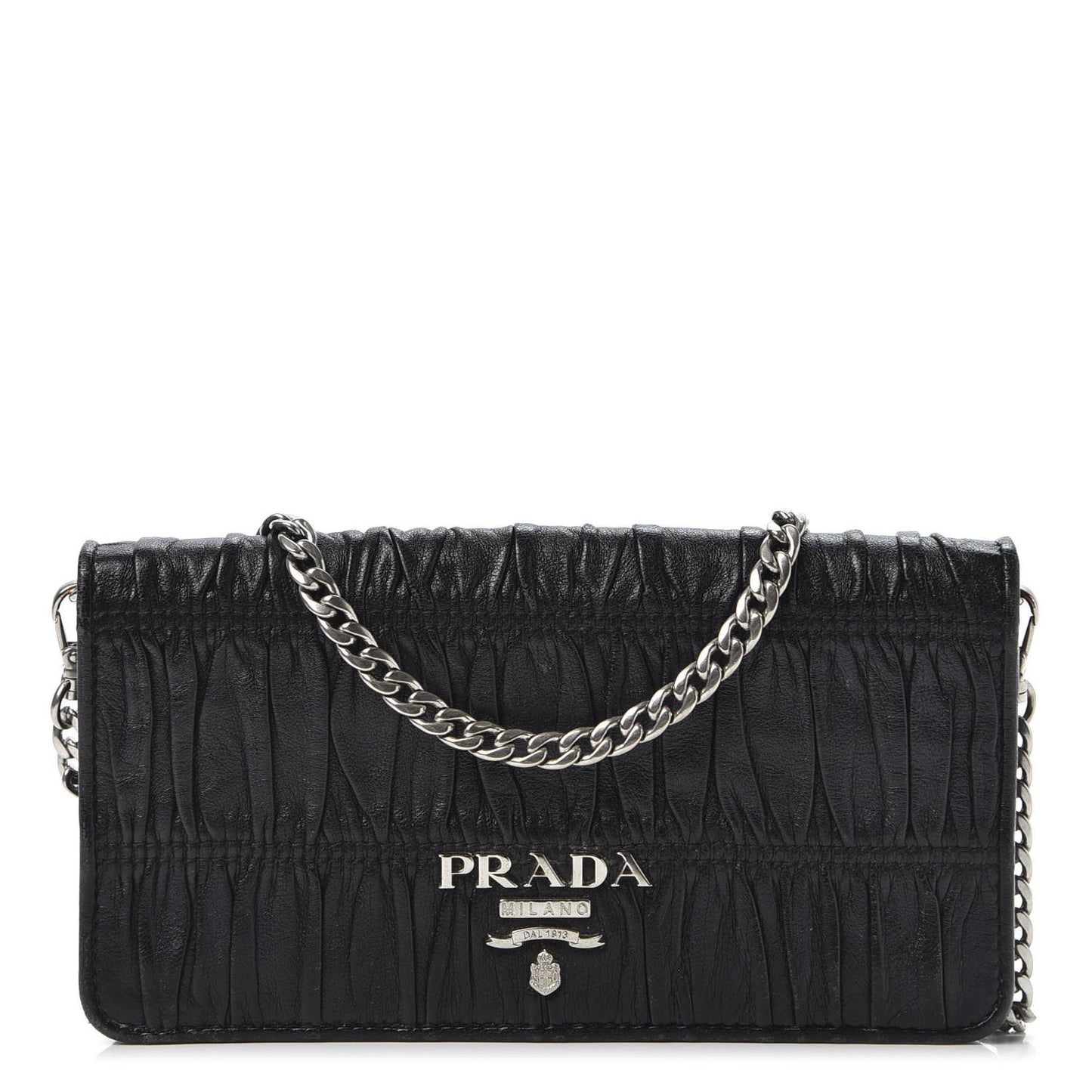 Nappa Gaufre Wallet On Chain Black