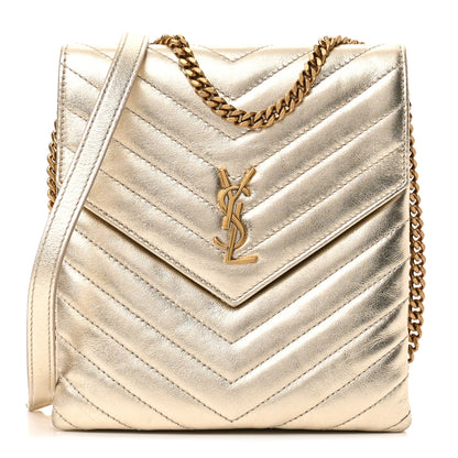 Saint Laurent Metallic Lambskin Quilted Double Flap Bag Gold 1 of 11
