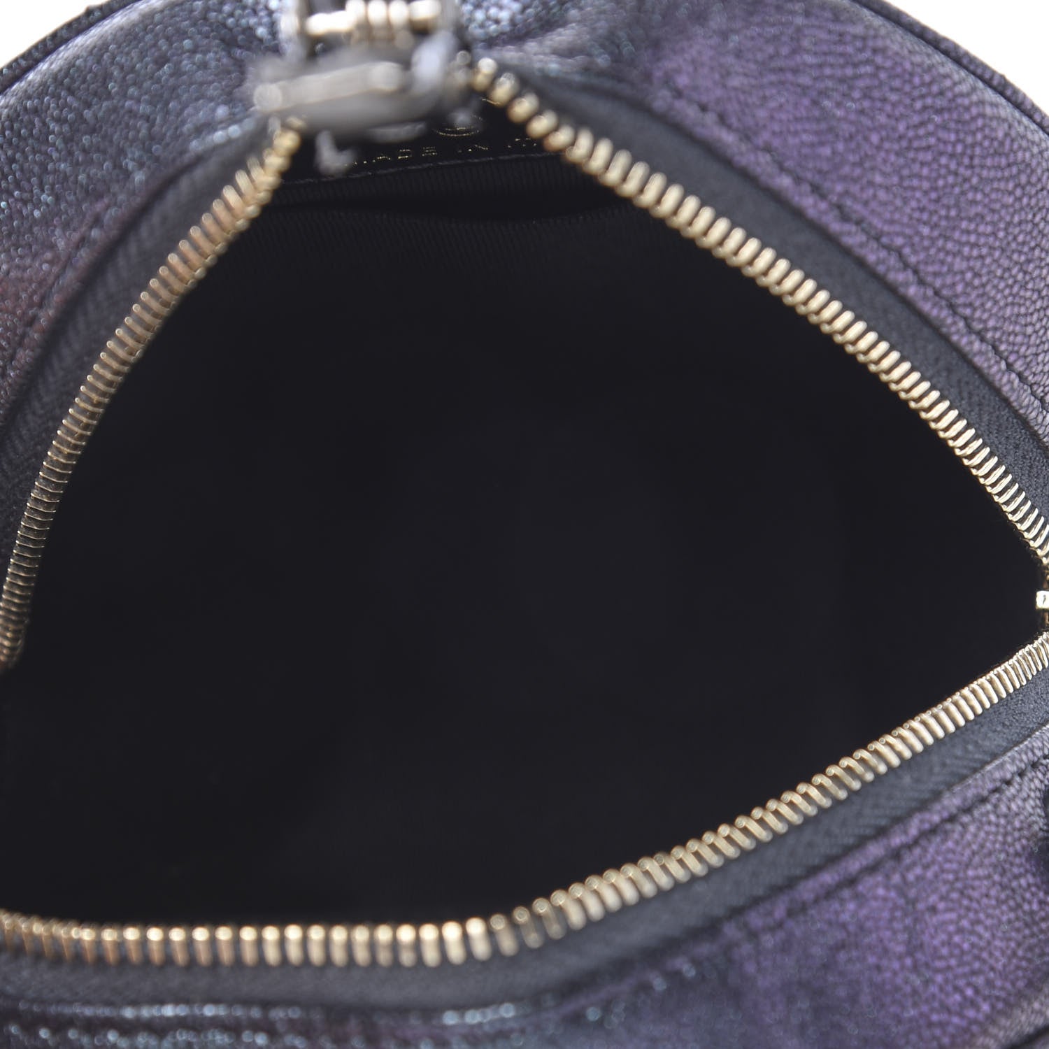 Chanel Iridescent Caviar Quilted Round Clutch With Chain Black 5 of 11