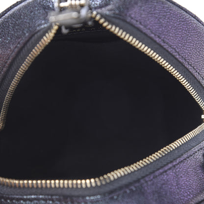 Chanel Iridescent Caviar Quilted Round Clutch With Chain Black 5 of 11