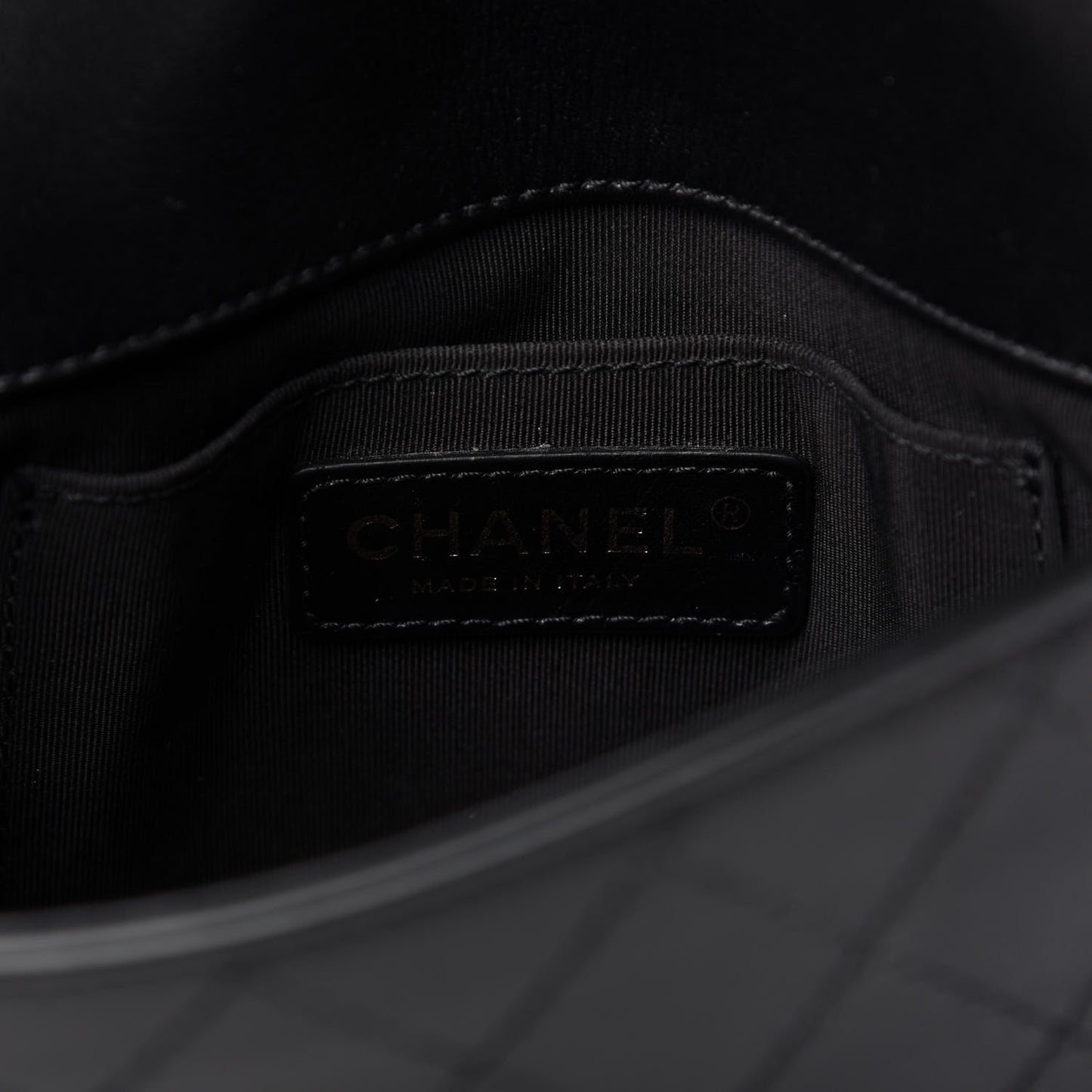 Calfskin Stitched Flap Bag Black