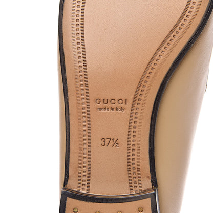 Gucci Lambskin Womens Brixton Horsebit Loafers 37.5 Wheat 7 of 9