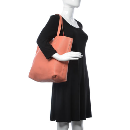 Hermes Taurillon Clemence Double Sens 45 Reversible Tote Rouge Casaque Crevette 2 of 13