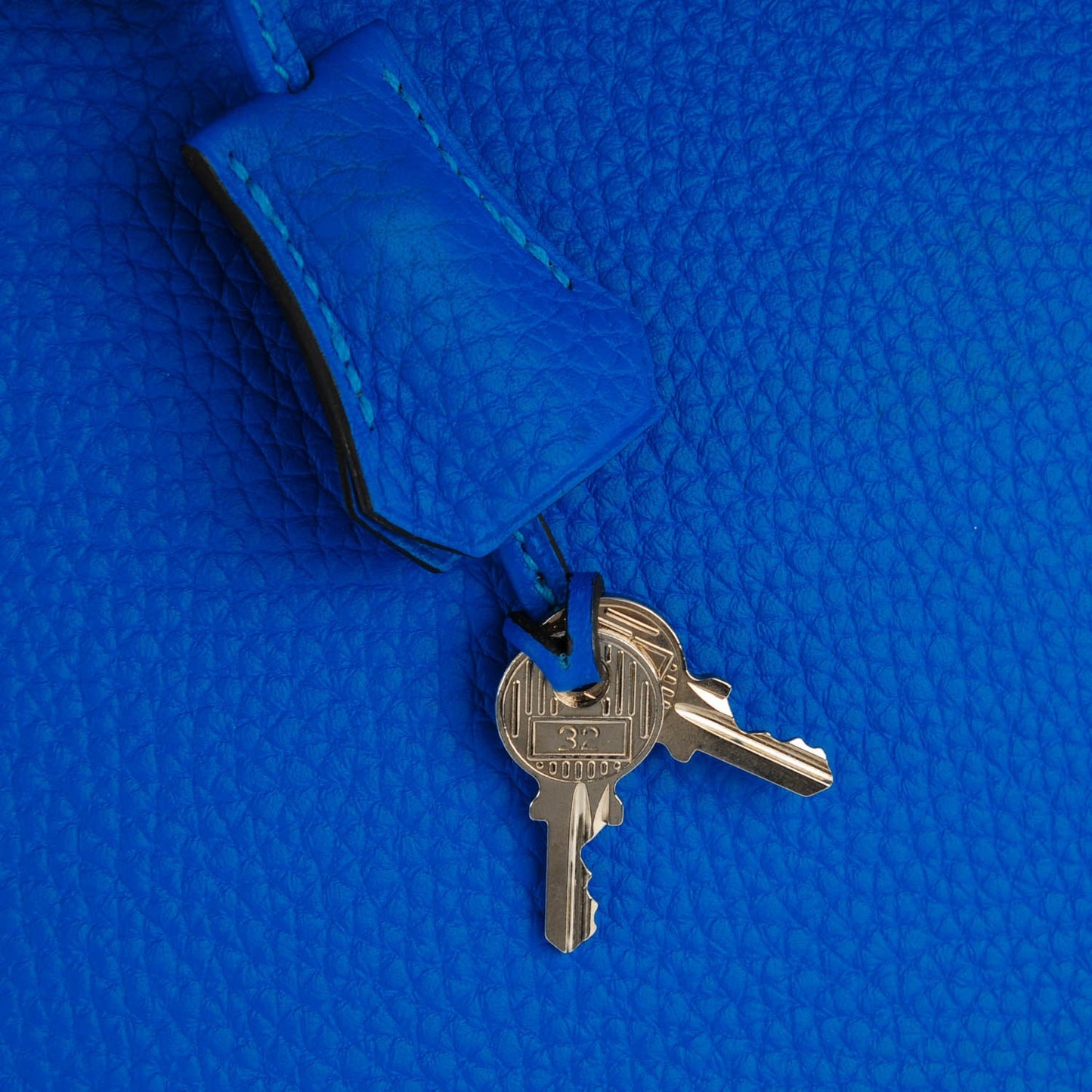 Taurillon Clemence Birkin 35 Bleu Hydra