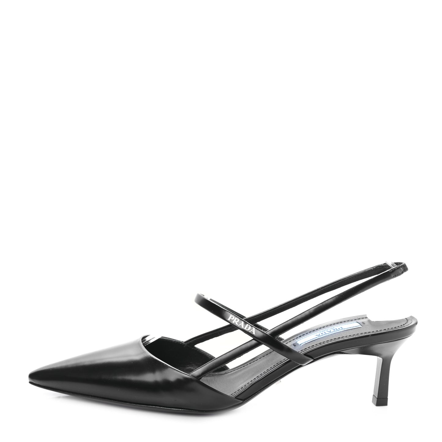 Spazzolato Pointed Toe 55mm Slingback Pumps 38 Black