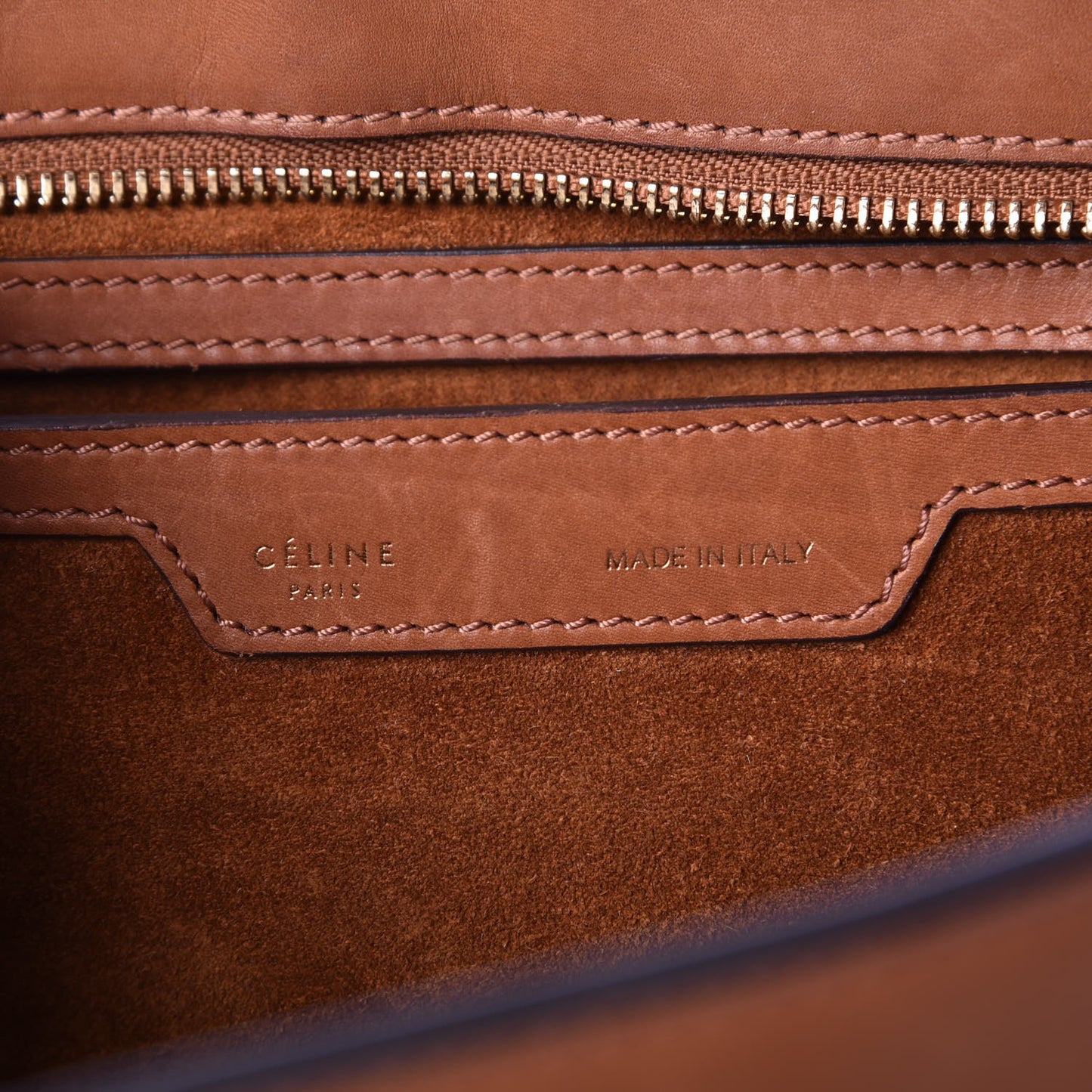 Natural Calfskin Suede Medium Trapeze Tan