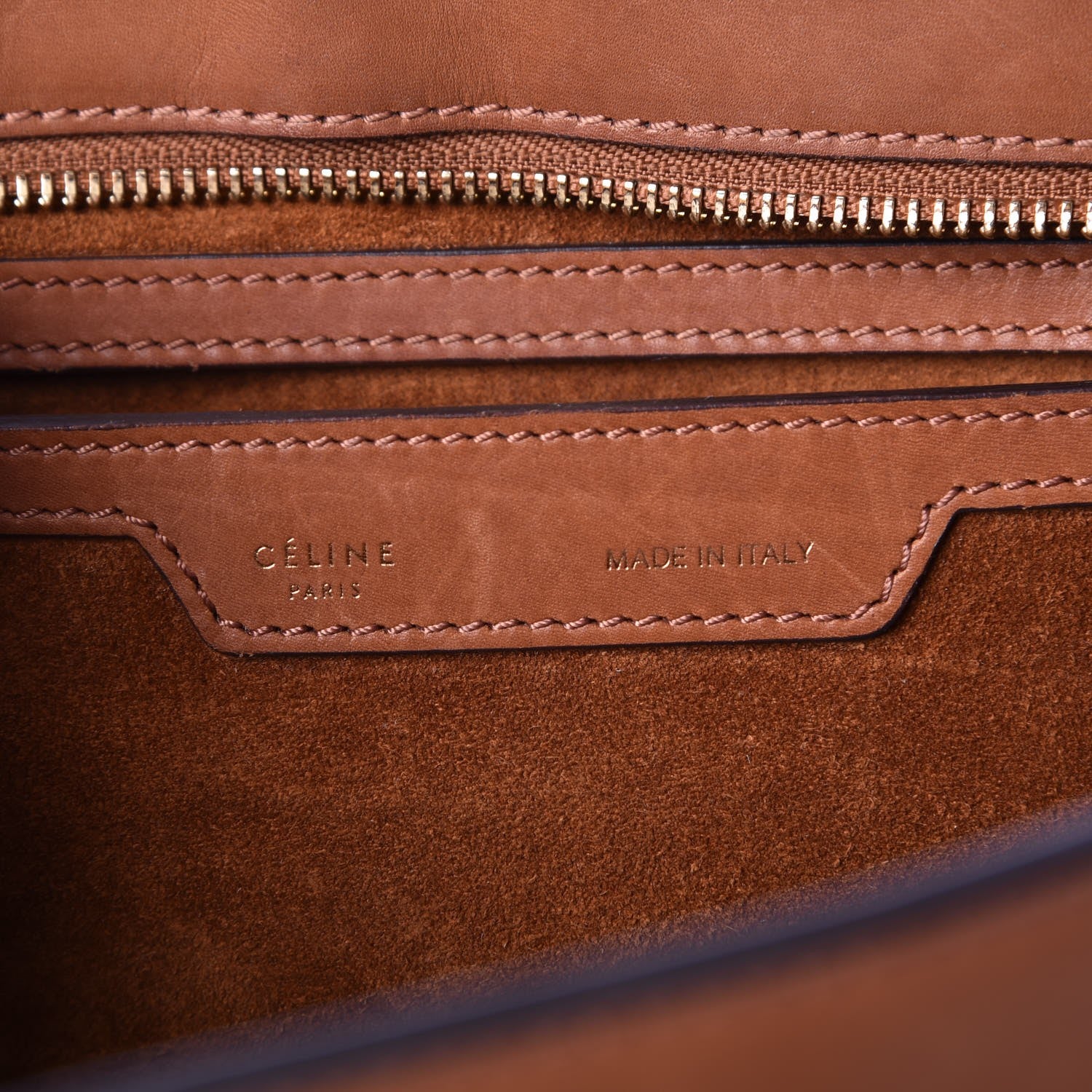 Celine Natural Calfskin Suede Medium Trapeze Tan 6 of 12