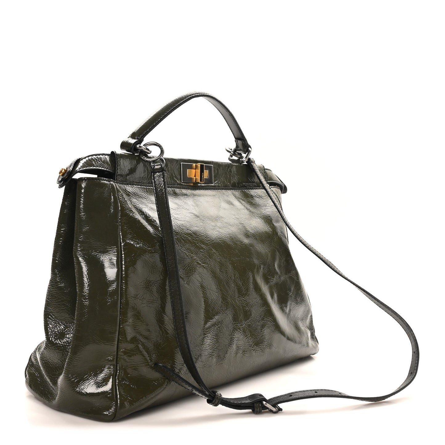 Patent Large Peekaboo Iconic Satchel Green