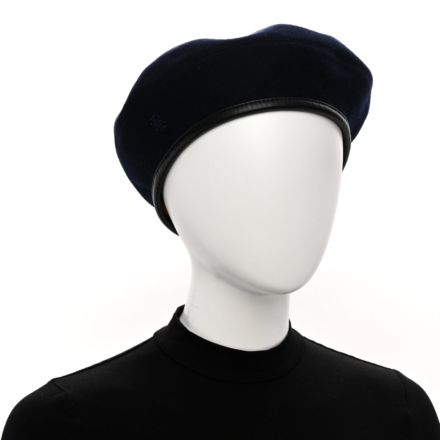 Cashmere Saint Honore Drap Beret 59 Marine