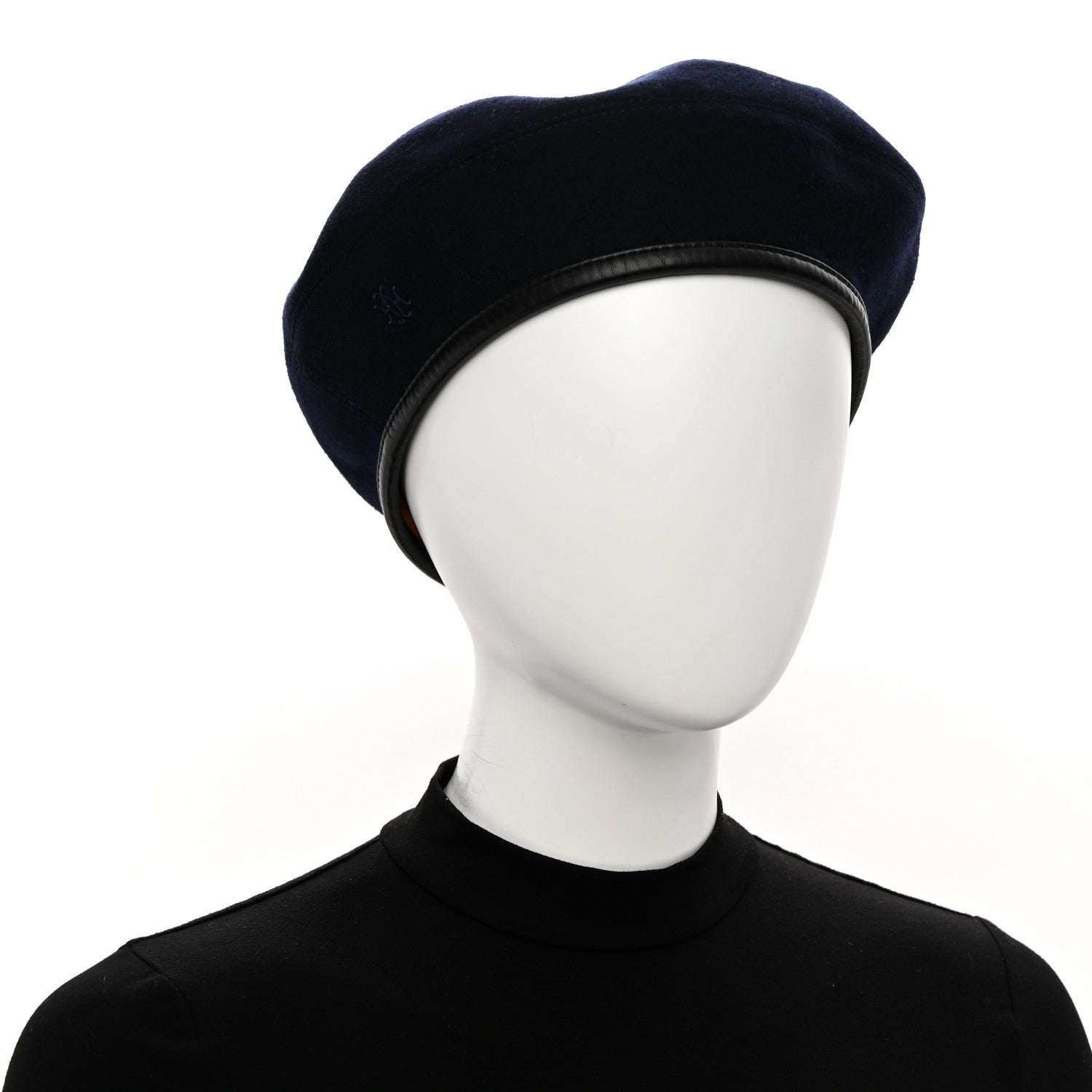 Hermes Cashmere Saint Honore Drap Beret 59 Marine 4 of 14