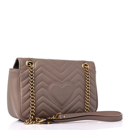 Gucci Calfskin Matelasse Small GG Marmont Shoulder Bag Porcelain Rose 3 of 18