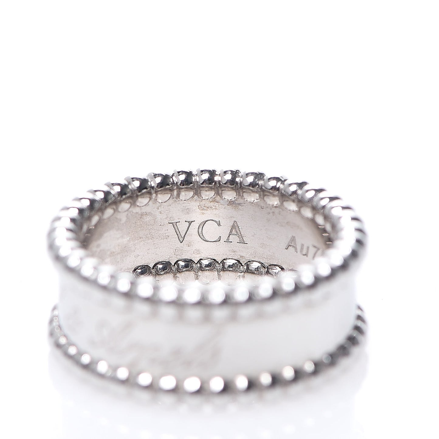 18K White Gold Perlee Signature Ring 48 4.5