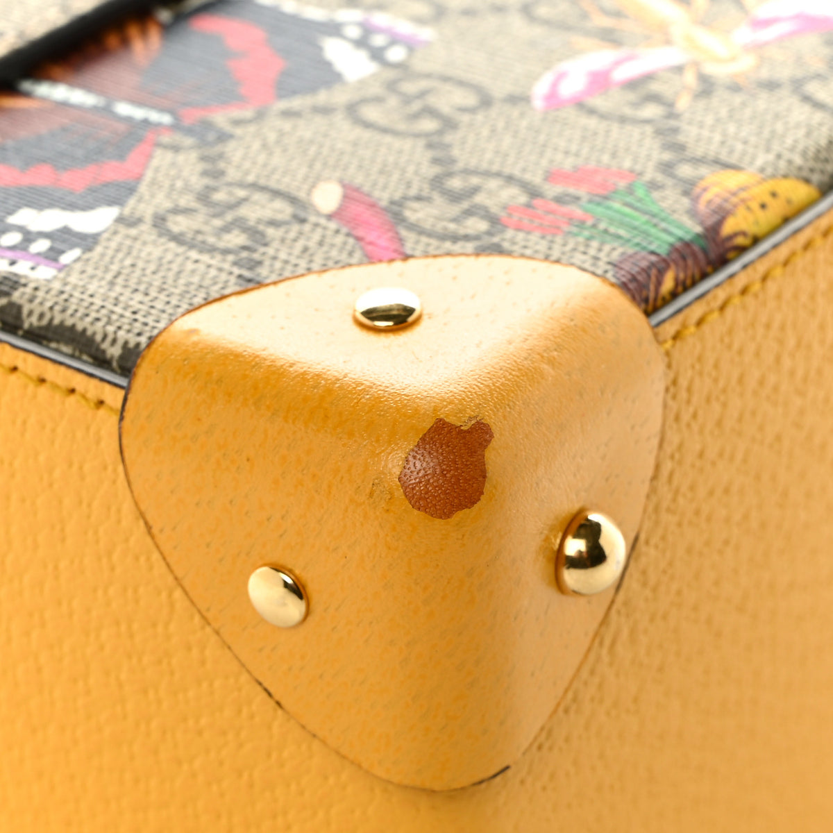 Gucci GG Supreme Monogram Flora Small Padlock Bamboo Shoulder Bag Beige Multicolor Crop 11 of 11