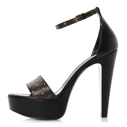 Louis Vuitton Monogram Afterglow Platform Sandals 40 Black 1 of 12